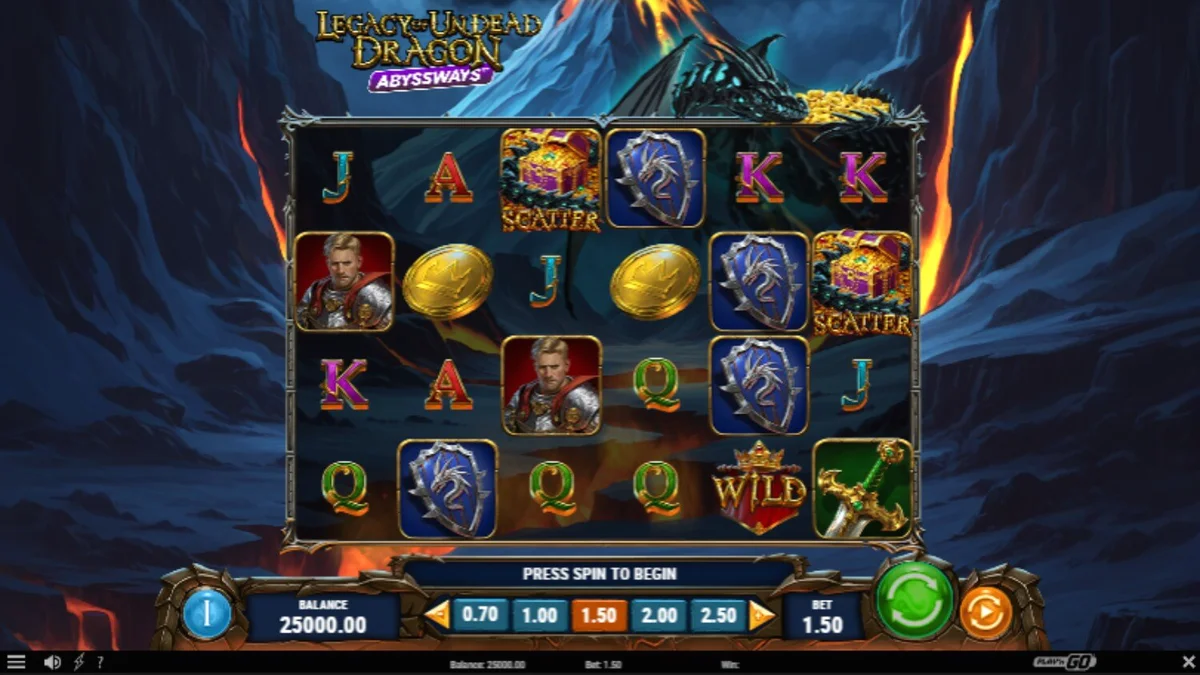 Tampilan visual naga undead dalam slot Legacy of Undead Dragon Abyssways di perangkat mobile